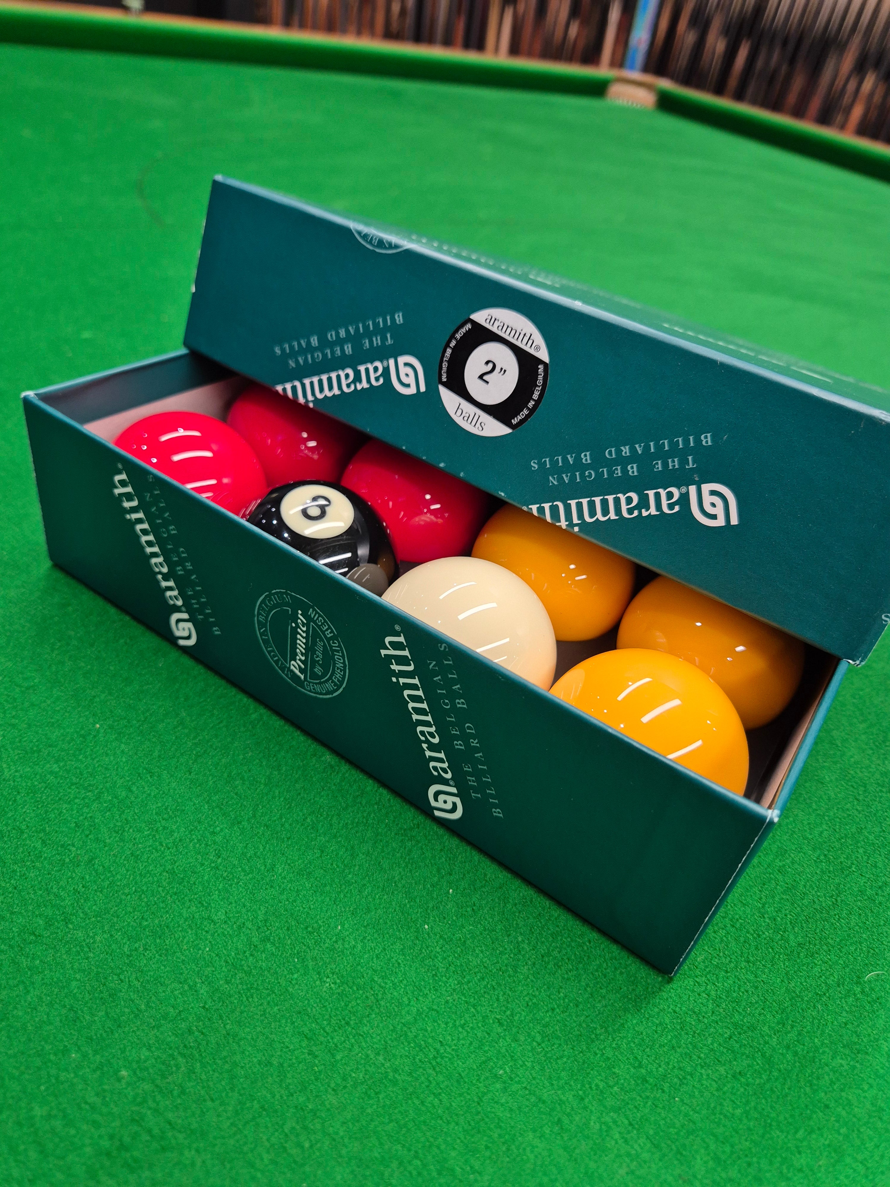 Aramith Premier 2" Pool Balls - Red & Yellow